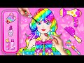 OMG! Rapunzel Needs To Makeover #4 - Barbie Rainbow Hair And Costumes Dress Up | WOA Doll Stories
