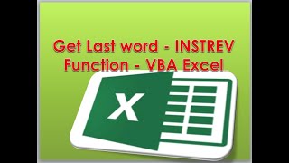 Get Last word - INSTREV Function - VBA Excel