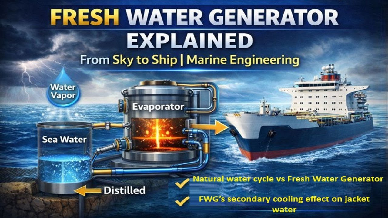 Fresh Water Generator Explained | From Sky to Ship | Marine Engineering