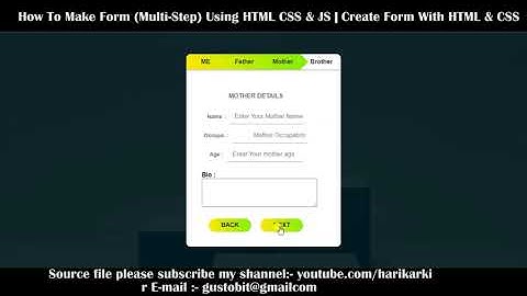 Multi-step form using HTML, CSS and JS. |  Template Design Step By Step | Hari Karki