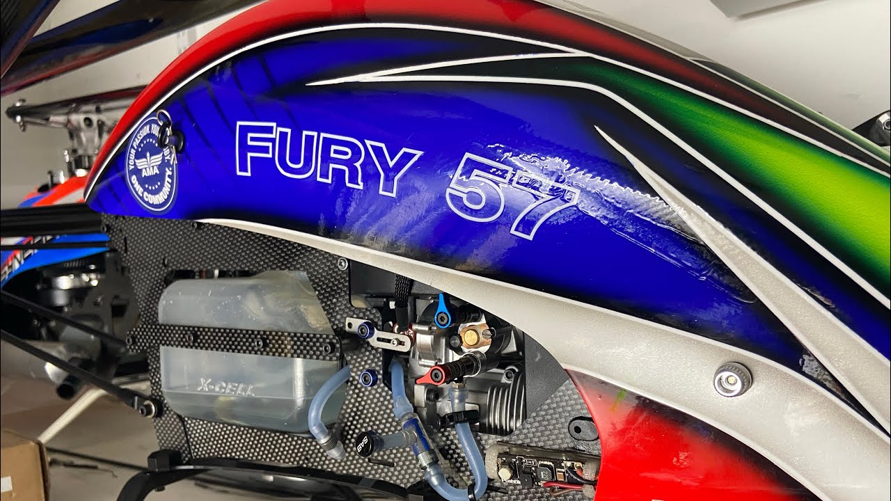 Miniature Aircraft Fury 57 Nitro Helicopter at HeliDirect  O.S .55 HZ-R Engine from Horizon Hobby