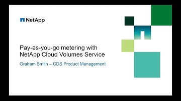 Pay-As-You-Go Metering with NetApp Cloud Volumes Service for AWS