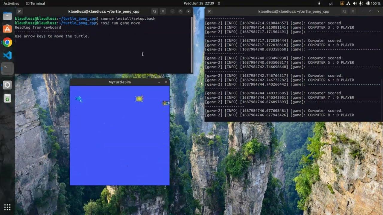 TurtlePongCpp C++ ROS2 Humble game 2023 YouTube