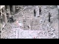 آثار الدمار جراء سقوط برميل