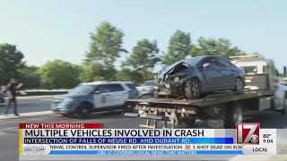 3-car crash temporarily closed Falls of Neuse Rd in Raleigh