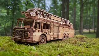 Rescue Firetruck - WoodTrick biggest wooden car 3D model screenshot 5