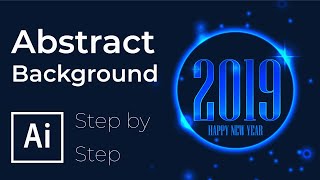 Free Download | Happy New Year 2019 Blue Abstract Background  | #adobeIllustrator #tutorial