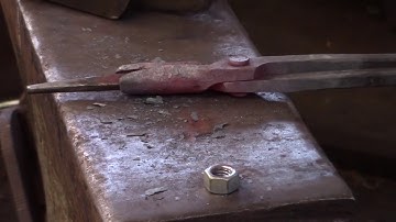 Blacksmithing - Getting Started:  Part II - Forging Light Duty Tongs from flat stock - riveting up.