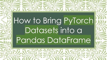 How to Bring PyTorch Datasets into a Pandas DataFrame