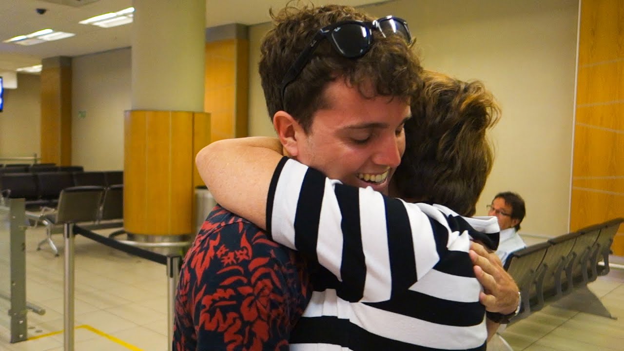 REUNITED WITH PARENTS AFTER A YEAR OF TRAVEL