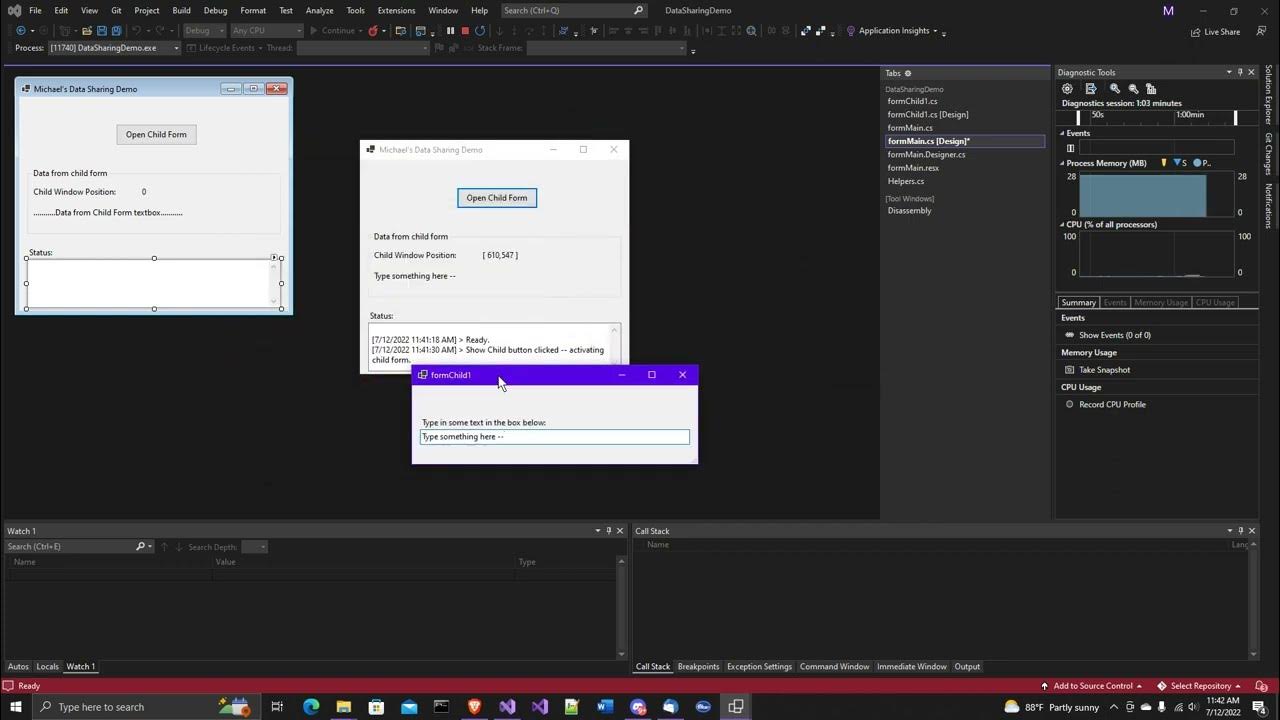 Windows Forms events and delegates demo YouTube