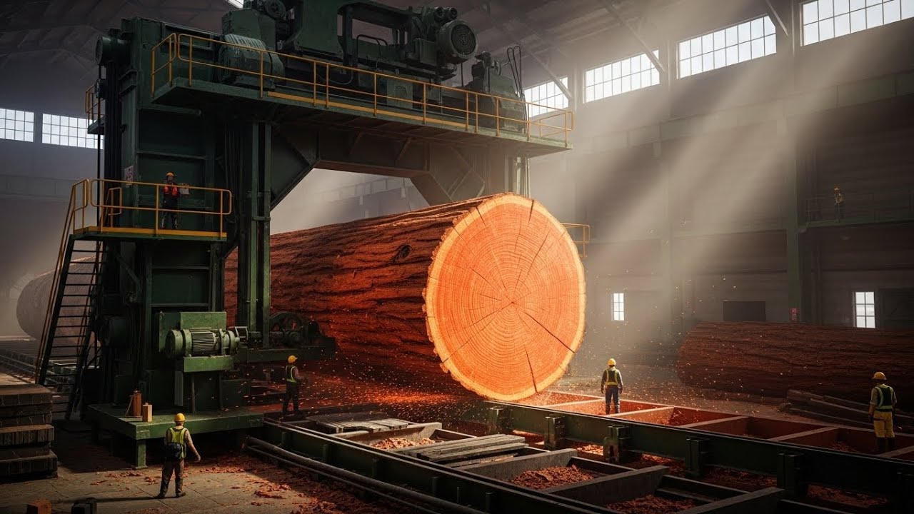 Inside the Giant Redwood Sawmill – How Massive Logs Become Million-Dollar Luxury Decking
