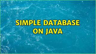 Simple database on Java