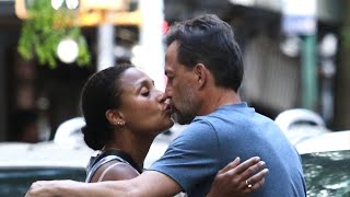 Amy Robach And T.j. Holmes Exes Marilee Fiebig And Andrew Shue Sneak In Some Pda