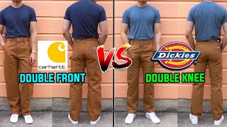 Amazoncom Carhartt Mens Firm Duck Double Front Work Dungaree Pant  B01Carhartt Brown32W x 28L Casual Pants Clothing Shoes  Jewelry