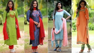 Latest Simple and Stylish Churidar designs || Beautiful Linen Cotton Churidar Collection For Summer