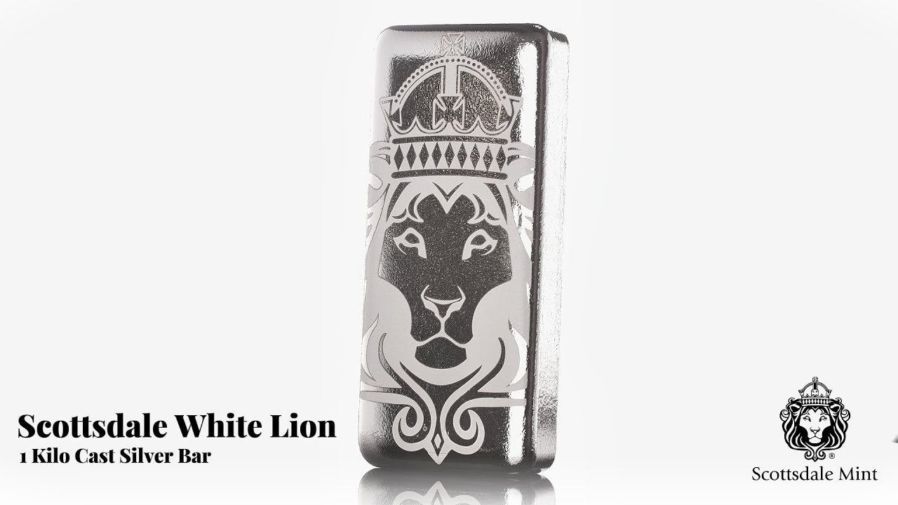 Scottsdale Lion Engraved One Kilo Cast Silver Bar | Scottsdale Mint