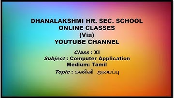ONLINE CLASS - 11th Computer Application#Tamil Medium#Lesson-3