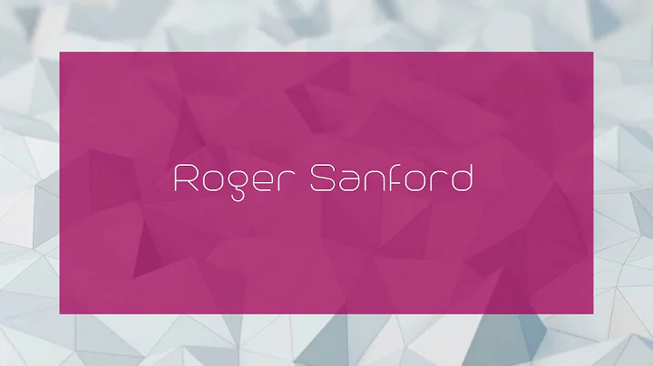 Roger Sanford - appearance