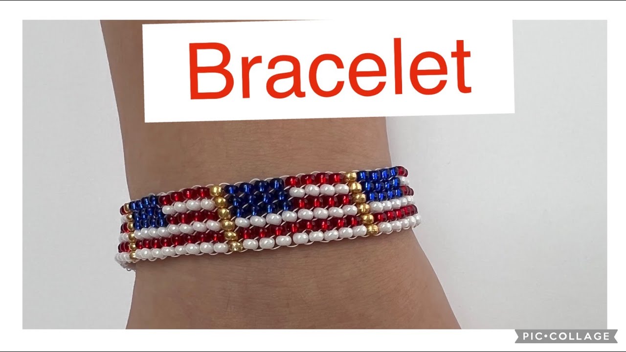DIY Pulsera Bandera EEUU Hecha a Mano con MOSTACILLAS -Handmade USA Flag Bracelet With Beads