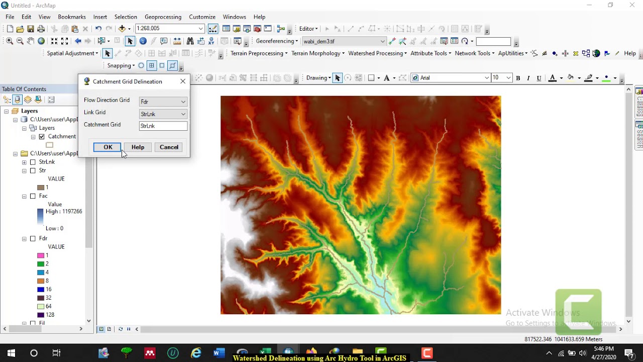 Watershed Delineation using Arc Hydro Tool in ArcGIS YouTube