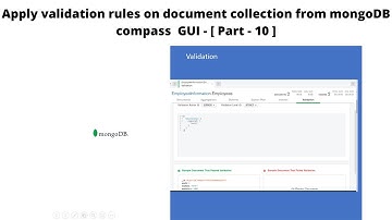 Apply validation rules on document collection from mongoDB compass  GUI
