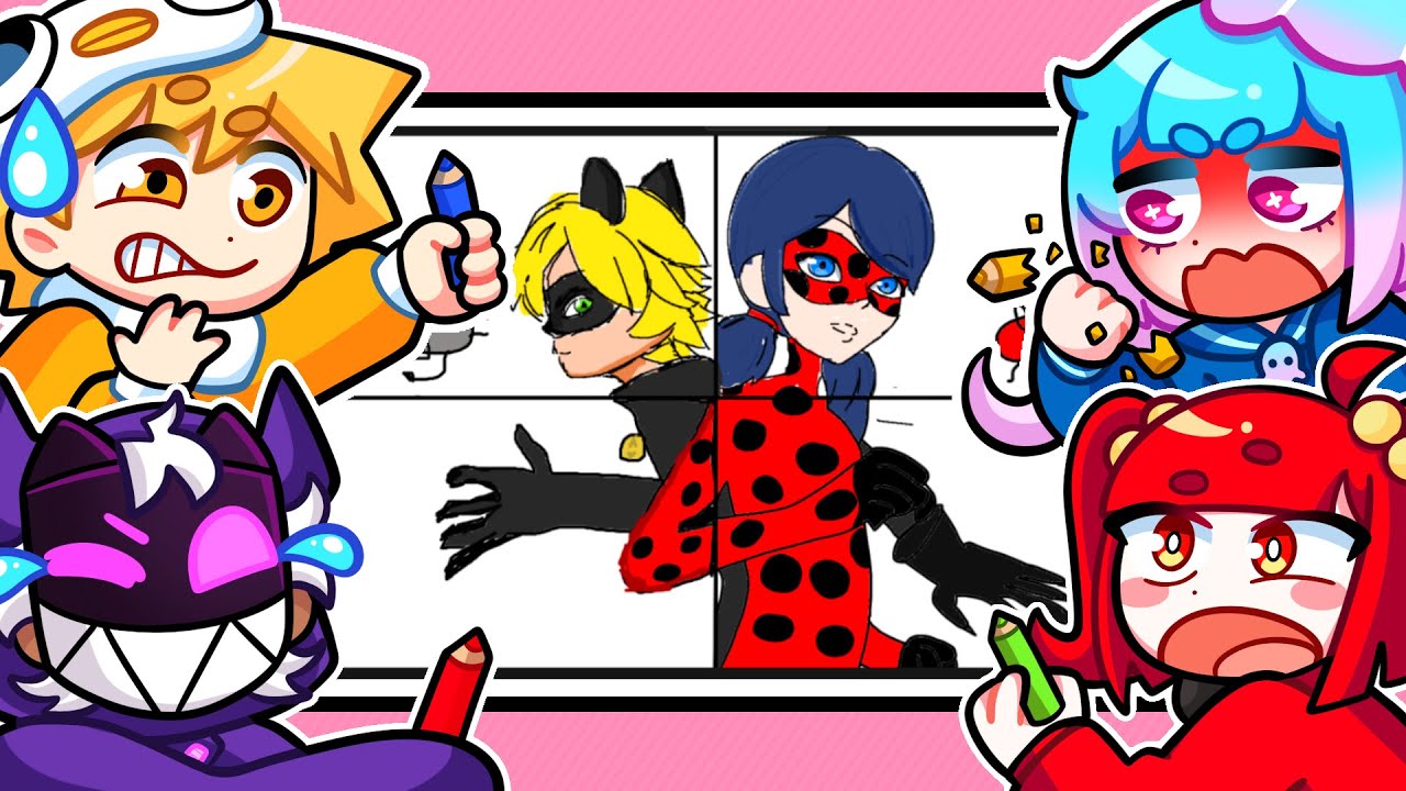 TURMA DA BATATINHA DESENHANDO EM CONJUNTO PERSONAGENS DE ANIMAÇÕES