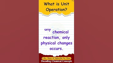 Unit Operation Explained Chemical Engineering Basic #enginnering #chemicalengineering #unitoperation