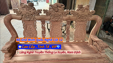 Bộ Ghế Minh Nghê Cột 12 Gỗ Hương Đá Được Làm Đẳng Cấp Tinh Tế Luxury | Đồ Gỗ Sơn Trang 0856362555