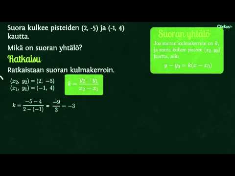 Video: Miten teet yhtälön kahdella pisteellä?