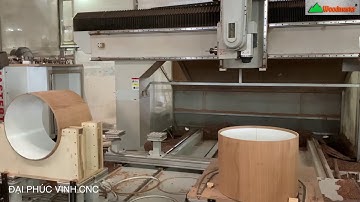 MÁY GIA CÔNG TRUNG TÂM CNC 3D 5 Axis Trục 2 Bàn thay dao tự động Woodmaster gia công trống tròn