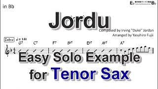 Jordu - Easy Solo Example for Tenor Sax (Revised)