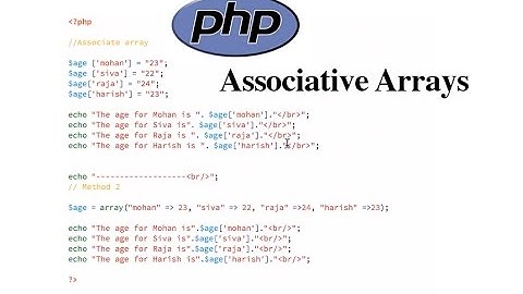 PHP Associative Arrays