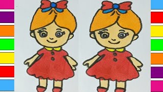 let's draw and colour in baby doll for kids toddlers#simple#drawing#baby doll