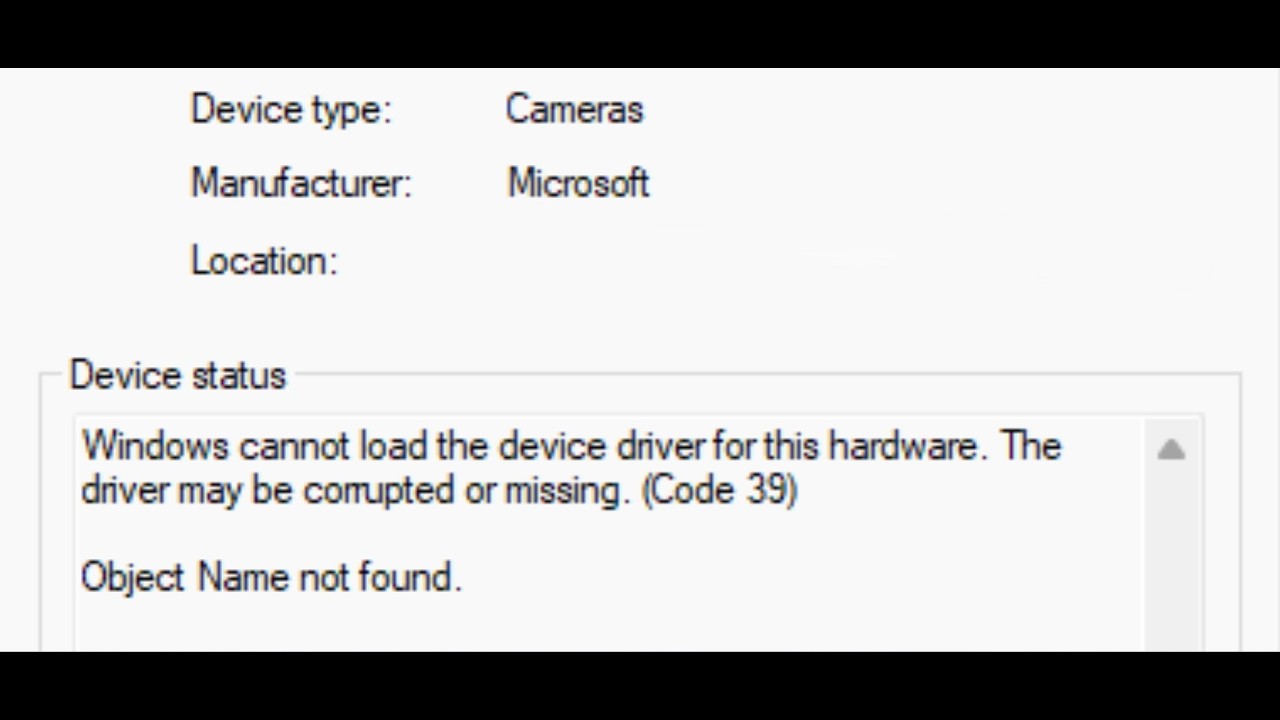 Fix Camera Error Code 39 In Device Manager On Windows PC - YouTube