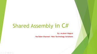 Celebrity What is Shared Assembly in C# Dot Net | By: Mukesh Rajput Net Worth