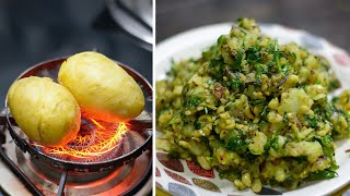 टिफिनसाठी बटाट्याचे झणझणीत भरीत | Batatyache Bharit Recipe in marathi | Bharit Recipe in marathi screenshot 3