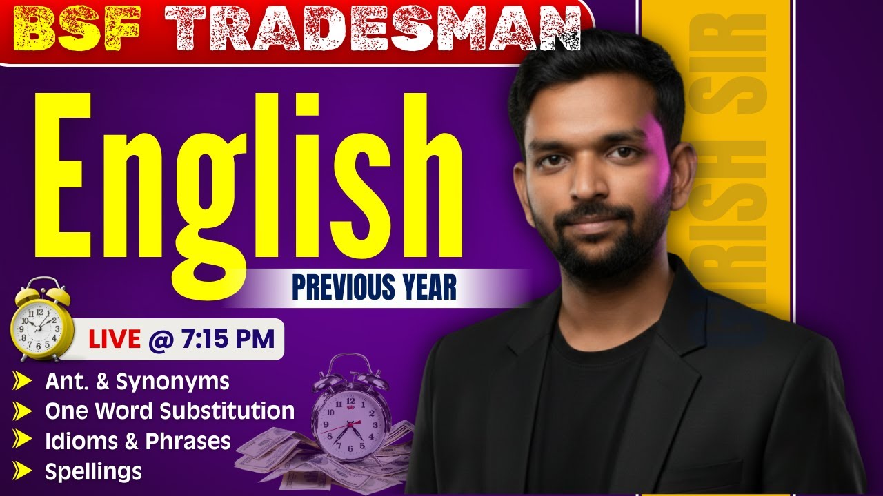 BSF Tradesman 2026 English Grammar Class In Kannada | BSF English PYQP's 2026 | By Girish Sir