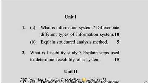 MCA 2nd Sem Information System Analysis & Design Question Paper
