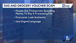 Scammers use fake postcards to target consumers with gas and grocery voucher schemes