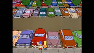 Simpsons - Each Parking Space Is 1 Foot Narrower From The Last Temptation Of Homer