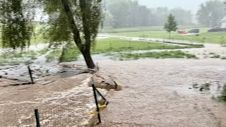 Fixing fence on creek crossings after a flood, AGAIN! π© Goat Bridge officially destroyed!