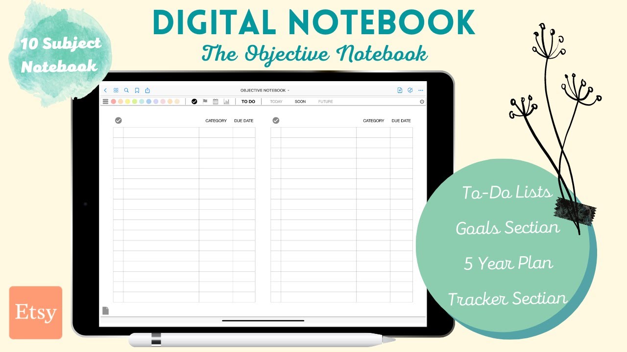 Objective Notebook | Digital Notebook | Using Goodnotes 5