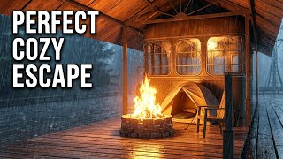Floating Platform, Raging Storm, Warm Fire | Hyper-Realistic ASMR Escape