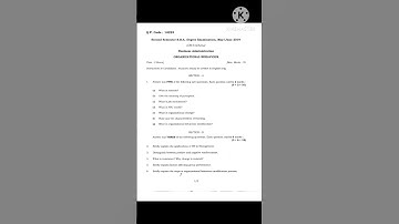 BBA | 2ND SEM | ORGANIZATIONAL BEHAVIOUR | QUESTION PAPER JUN-2019 | BANGALORE UNIVERSITY | CBCS