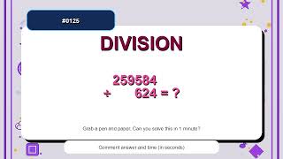 Math Division Workout #0125