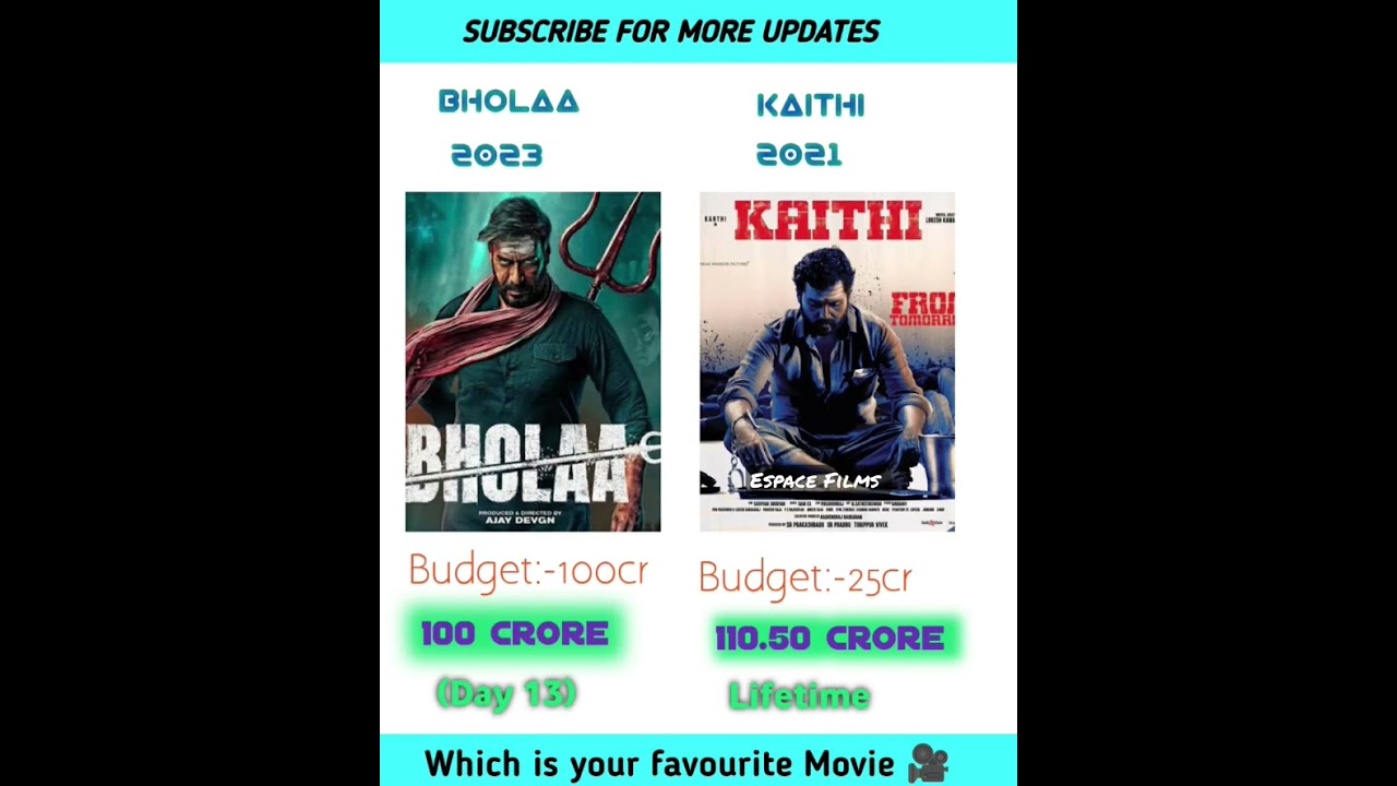 Bholaa vs Kaithi collection lifetime and Worldwide कमाई||