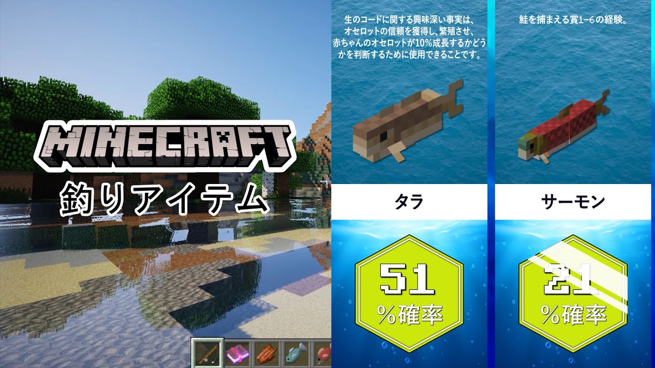 比較 Minecraft釣りアイテムのチャンス Youtube