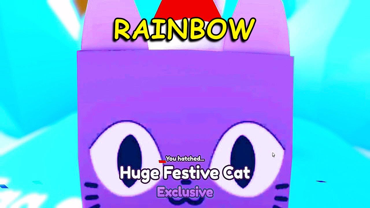 5 Luckiest Players Hatching *HUGE FESTIVE CAT* Rainbow in Pet Simulator