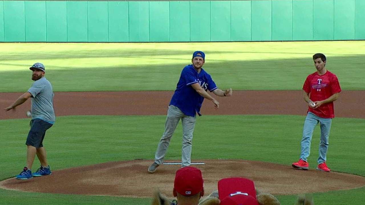 Dude Perfect's first pitch, trick shot ideas